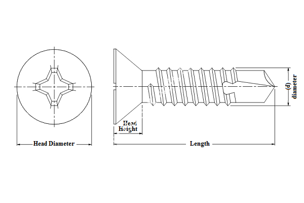 Countersunk Self Drilling Screw - Image 3