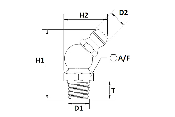 Grease Nipple 45 Degree Type - Image 2