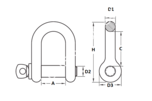 Shackles Drawing Reference Shackle – Standard Bolts & Nuts Sdn. Bhd.
